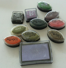 Lot 11 Pigment Ink Mini Stamp Pads Various Brands Colors - Open/Partially Used