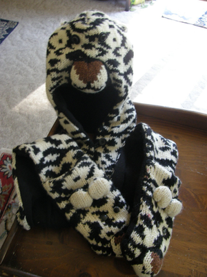 ハンドメイド 10218) Animal Themed Kids Combo Knit Hat Neck Scarf Mittens