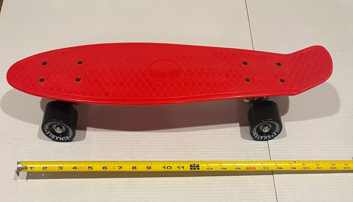 22"x6" Complete Red Skateboard New Old Stock Never Used Look