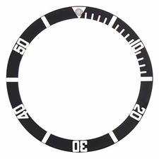 BEZEL INSERT FOR SEIKO WATCH 6309-7040-7049 SUWA TURTLE 6309A AUTAMATIC BLACK FL