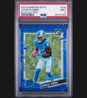 2023 Jahmyr Gibbs Optic Rated Rookie SSP Blue Glitter PSA 9