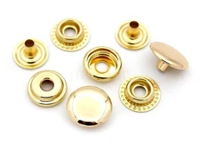 50 Sets Gold Plating Snap Fasteners Ring-Socket Press Studs for Jacket Bag Ca...