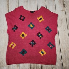 Vintage Liz  Me PINK MEDIUM Ladies Sweater With Graphic