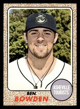 Ben Bowden 2017 Topps Heritage Minor League #92 Asheville Tourists
