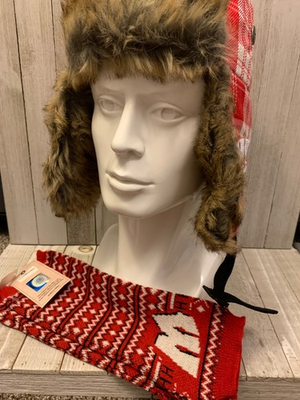 #ad Wisconsin Badgers Trapper Hat Cap and Arm Warmers NCAA The Honour Society $17.09