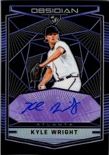 2019 KYLE WRIGHT PANINI OBSIDIAN /99 Purple Etch AUTO CARD #OA-KW BRAVES Rookie