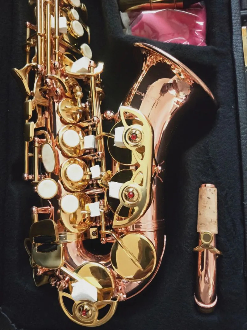 Curved Soprano Saxophone SC-992 Brass Bb key Professional New sax with case