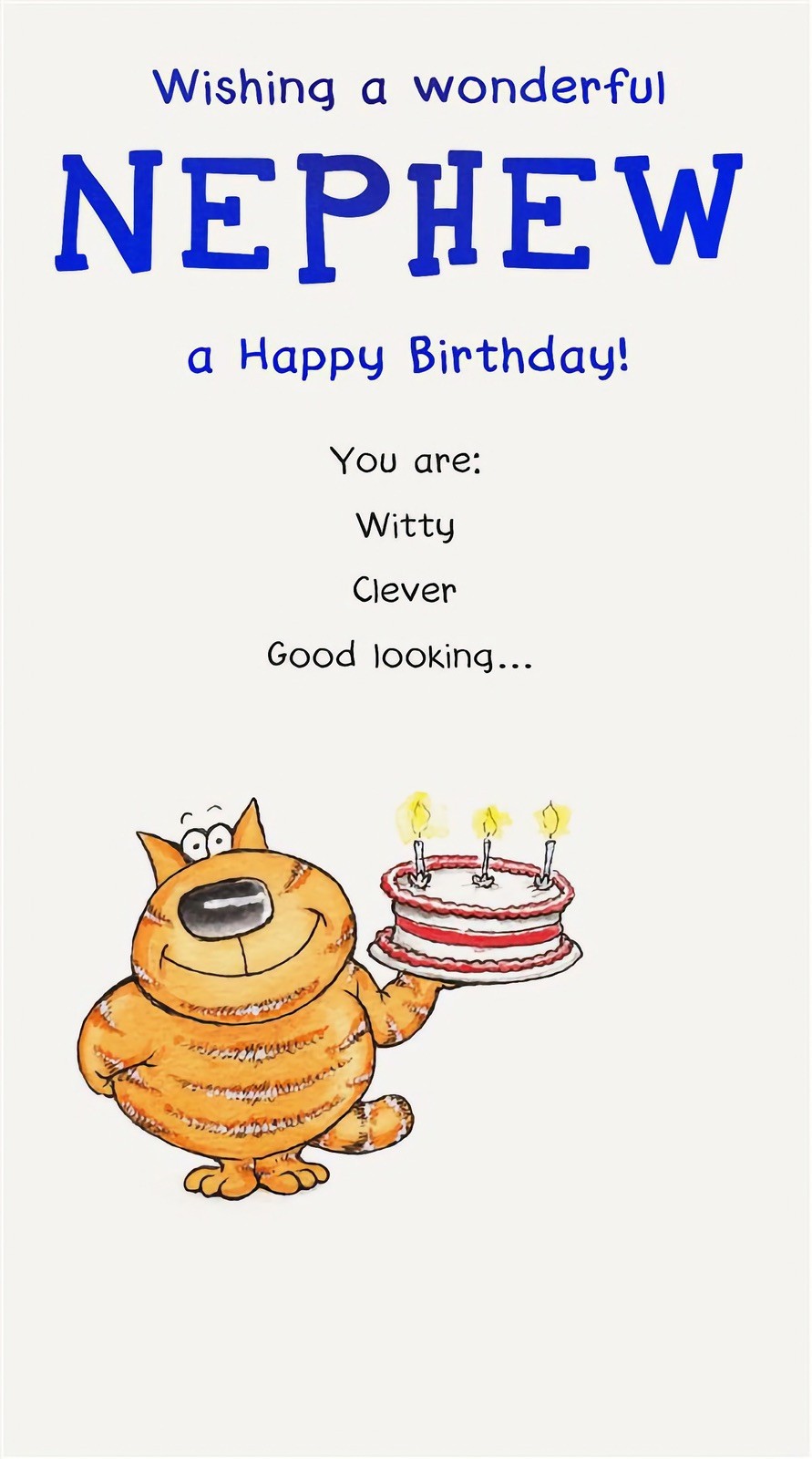 Nephew Birthday Card Witty Clever Good Looking Must Run In The Family Humour