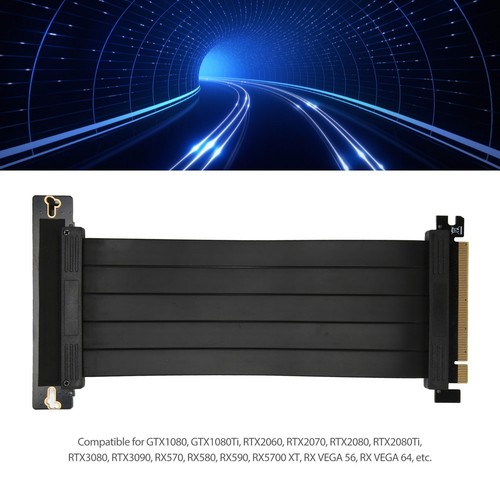 PCIE 3.0 16x Riser Cable High Speed Flexible 90 Degrees GPU Extension Cable F FY - Afbeelding 12 van 24