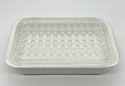 Vintage Large Corning Ware MC-2-B Casserole WHITE 10 1/2'' x 6 3/4'' x 2'' Dot Lid