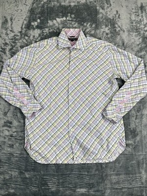 Tommy Hilfiger Multi-Color Plaid Button Down Dress Shirt M