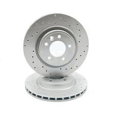 PER LAND ROVER DISCOVERY 3.0 D300 COPPIA DISCHI FRENO POSTERIORI FORATI A CROCE 325mm