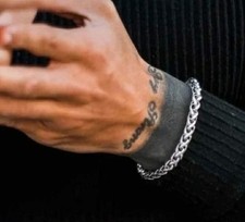 Bracelet Homme Tressé  20cm Argent 925 Neuf