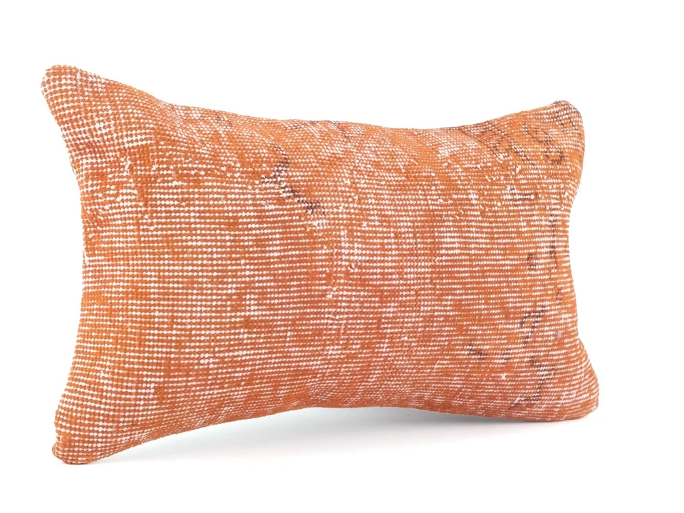 Boho Kilim Pillow Cover, 12x20 Cushion Case, Handwoven Turkish Lumbar Pillowcase - Image 2 of 4