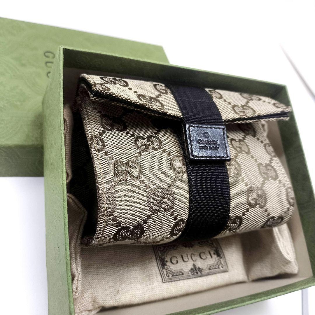 Gucci Mini Pouch GG Canvas Beige Pre-Owned Like New