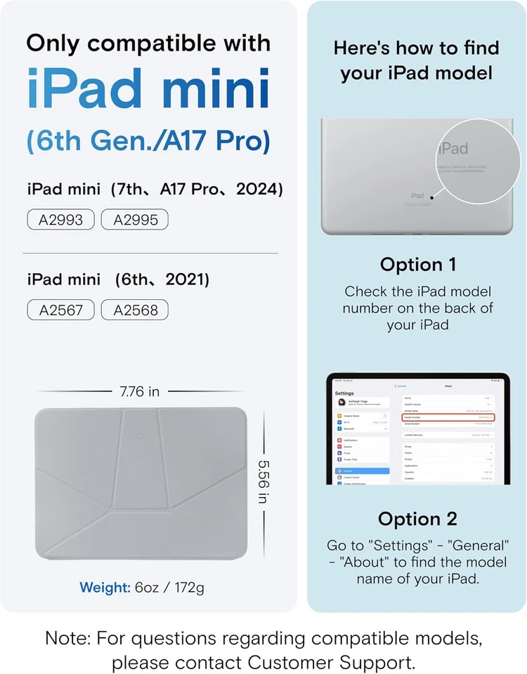 Dynamic Folio Case for iPad Mini 7/6 (8.3”) Slim Magnetic Stand Cover - Image 2 of 4