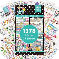 Planner Stickers - 28 Sheets, Journal for Monthly, Weekly and Green
