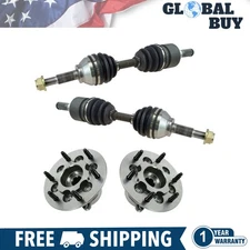 New Front CV Axle Shafts & Wheel Hub Bearing Assemblies Set of 4 For Chevy GMC