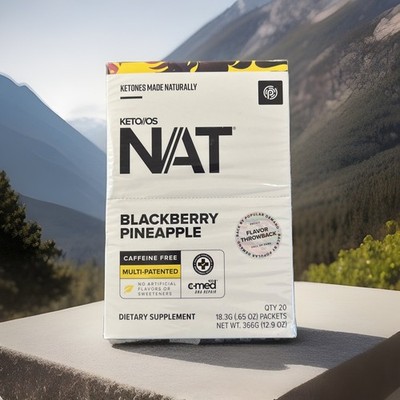 Pruvit Keto OS NAT Ketones BLACKBERRY PINEAPPLE 20pk CAFFEINE FREE EXP: 05/2027