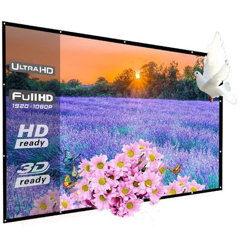 250 Inch Portable Projector Screen Outdoor, 16:9 Folded Large Canvas Movie Pr...