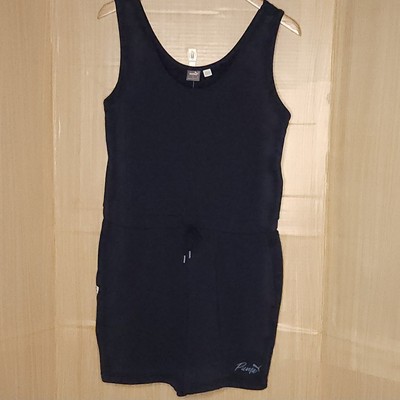 Puma Womens New Navy Blue Sleeveless Sweatshirt Material Romper Medium