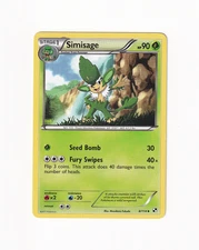 Simisage 8/114 Black & White Regular Non Holo Pokemon Card Light Played LP