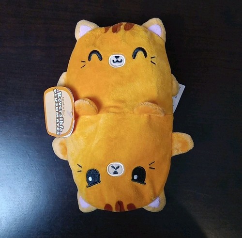 TeeTurtle 8 Zoll orange Katze wendbarer Plüschkamerad Show your Mood Plüschtier Stofftier