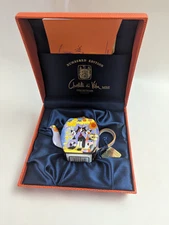 Charlotte Di Vita Min Teapot "Three Cats and Sunflower" By Rosina Watchmeister