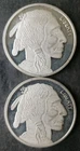 Two SilverTowne 1oz Silver Buffalo Rounds