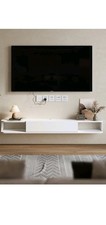 140cm Floating TV Unit Stand Wall Mount Media Console with Storage Shelf &Door