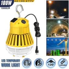 LED Temporary Work Light 100W 5000K 14000LM Linkable Construction Job Site Light