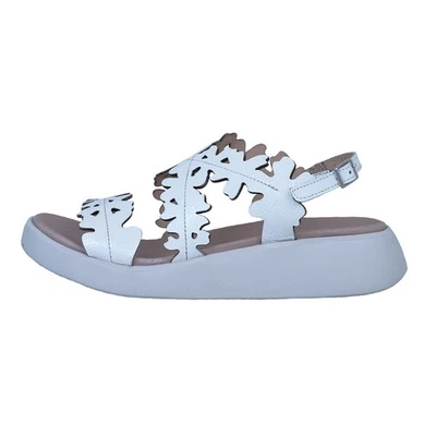 Wonders Sandalen Flach Damen Weiß Leder C-6551 Komfort 3 cm - Bild 1 von 4