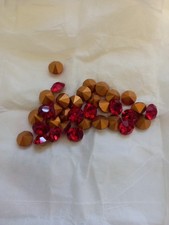 Preciosa SS47 Light Siam Ruby Glass Stones.  Foiled.Unused.  34 Pc