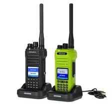 Ailunce HA1G IP67 Waterproof Rugged GMRS Handheld Radio Black and Green 2 Pack