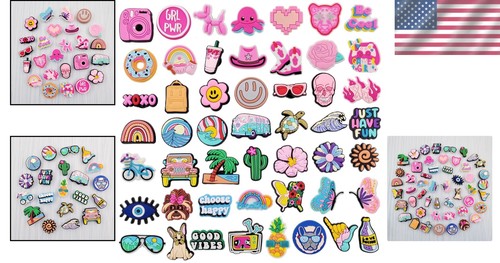 Charming 50-Pack Clog Accessories - Personalized Flower and Animal Designs - Picture 2 of 9