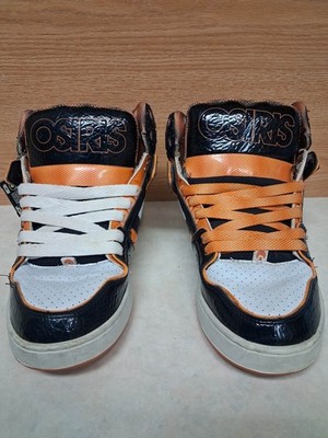 Osiris Bronx NYC 83 Ultra Black Orange and White Skater Shoe Size 10 Mens