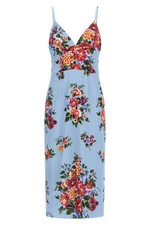 DOLCE&GABBANA Mazzo di Fiori Flower Blue Dress New & Authentic