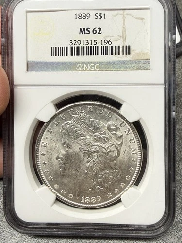 1889-P Morgan Silver Dollar  NGC MS62  Uncirculated UNC!