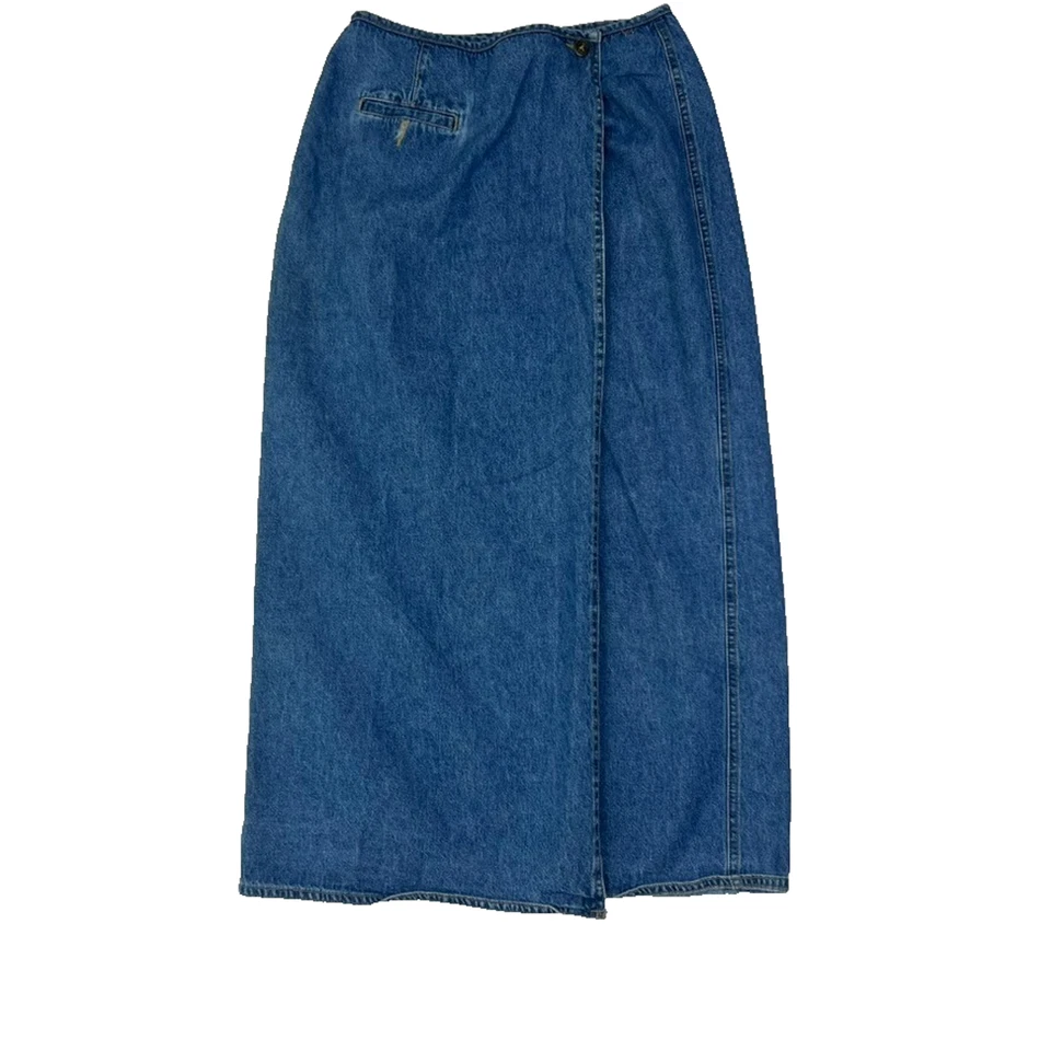 Falda Lizwear Para Mujer Talla 10 Azul Denim Jean Azul Larga Verdadera Envoltura Foto 3 de 4