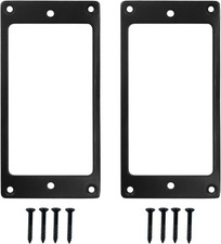 2 Pcs Flat Metal Humbucker Pickup Rings Black Guitar Bass Cover Frame Replacemen