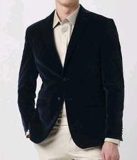 NEW Two Button Velvet Men's Black Blazer Size Small