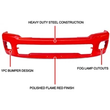 Fits For RAM 1500 2025 Flame Red Steel Front Lower Bumper Face Bar Cover Replace