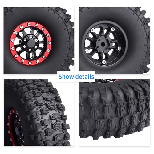 RC Crawler 1.9 Beadlock Wheels and Tires Set for 1/10 Scale Axial SCX10 TRX4 ... - Picture 6 of 7