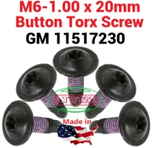 (10) M6-1.00 x 20mm Button Screw , torx,  Thread Locker