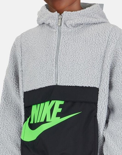 New Nike Big Boy’s Amplify Winterized Half-Zip Fleece Hoodie DJ5492-077 Grey XL - Picture 3 of 7