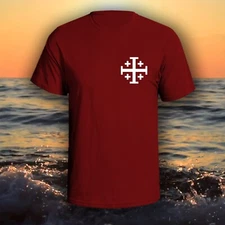 Crusaders / Jerusalem Cross graphic tee shirt | jesus christian god holy bible