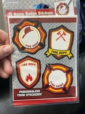 Unique Fire Dept. Name Badge Stickers 16ct. New  
