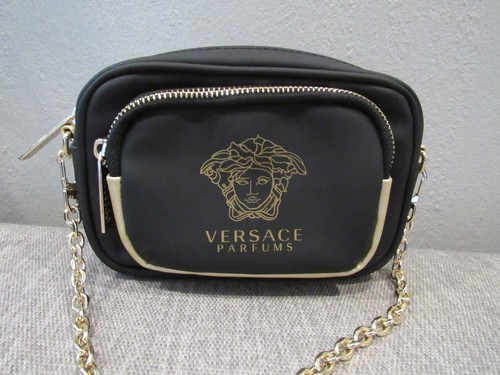 Vintage Versace Parfums Crossbody Gold Medusa logo Purse Clutch Shoulder Bag