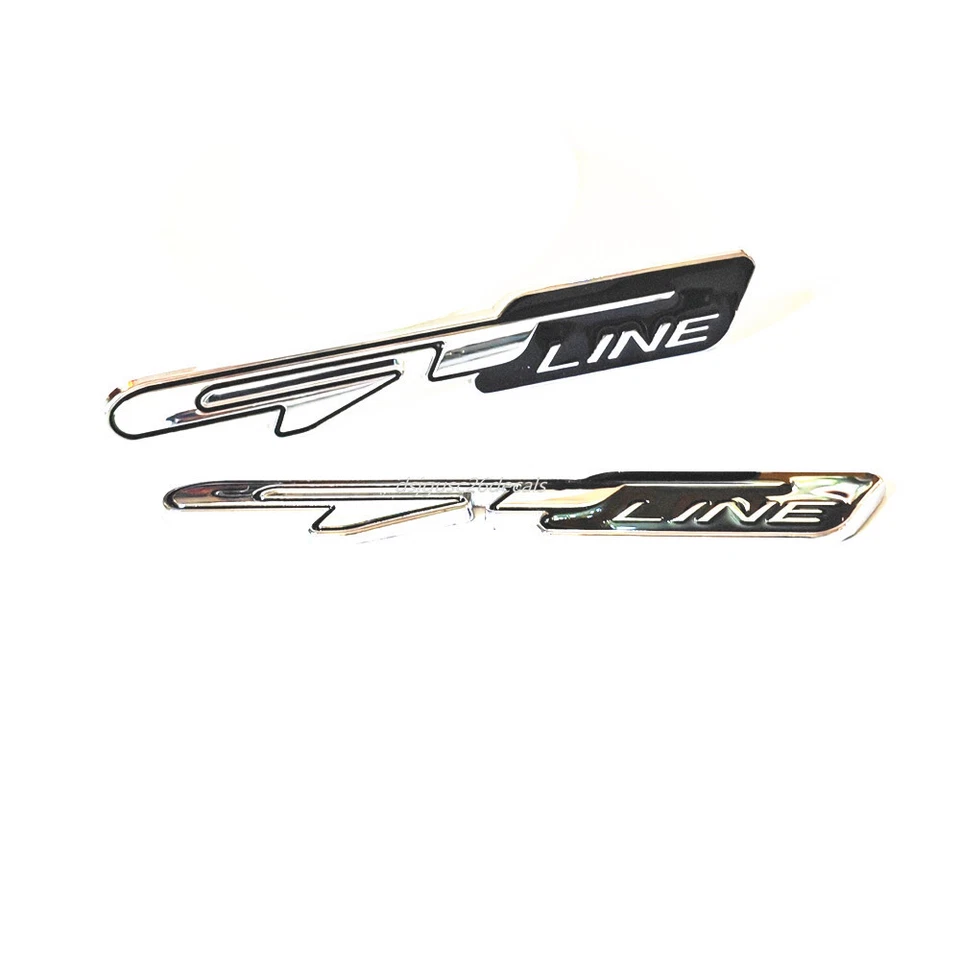 2x Chrome GT LINE GTLine Car Body Side Badge Emblem Sticker For Optima Peugeot - Image 2 of 3