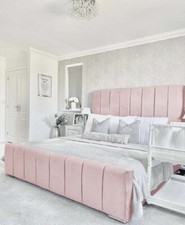 Plush Velvet Lorenzo Bed Panel Bed Designer Bed, BEST DEAL...FREE MATTRESS!!!